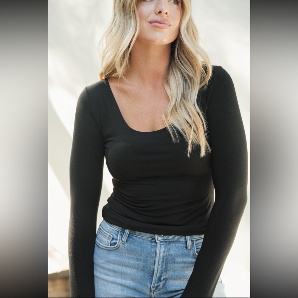 Harper Black Long Sleeve Top